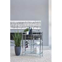 Coaster Furniture 181370 Glass Shelf Serving Cart with Casters Chrome